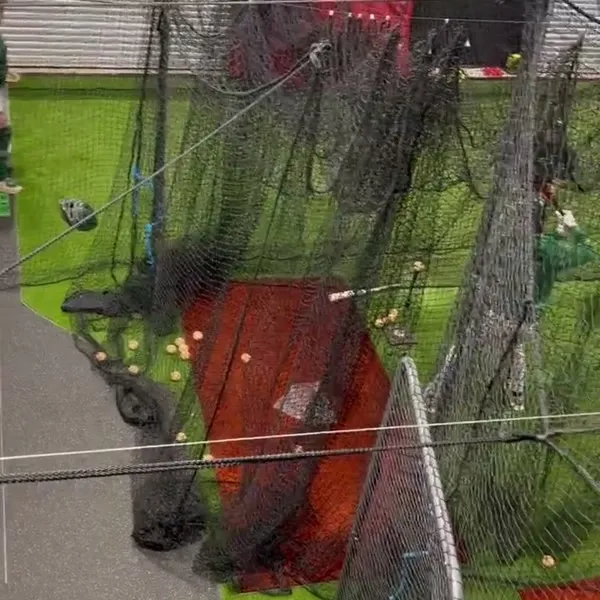 B-roll of the batting cages and facility layout