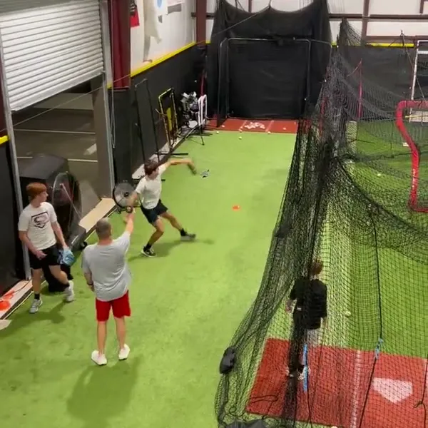 Pitching drill showing delivery mechanics
